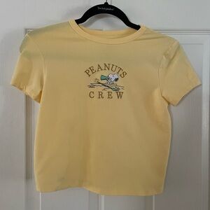 Peanuts Yellow Snoopy Girls T-Shirt Large